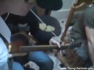 Sultry hook-up with a lengthy oral prelude going both ways and some super-hot fetish play - that's the way these youthfull libertines do it when they are home alone and immensely kinky. The successful dude gets his rigid pulsating man rod throated superb 