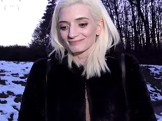 Public Agent Pretty bony student receives facial