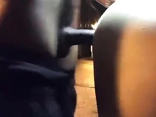 Super-naughty Wife Rammed By A Dark-hued Boy In Public