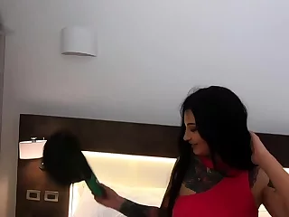 Tattooed beauty Adel Asanti sucking a thick cock