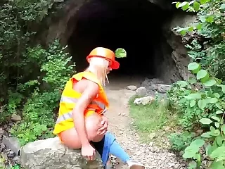 Claudia Macc in Outdoor High Vis Urinate