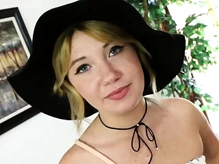 Lollipop munching teen new-cummer